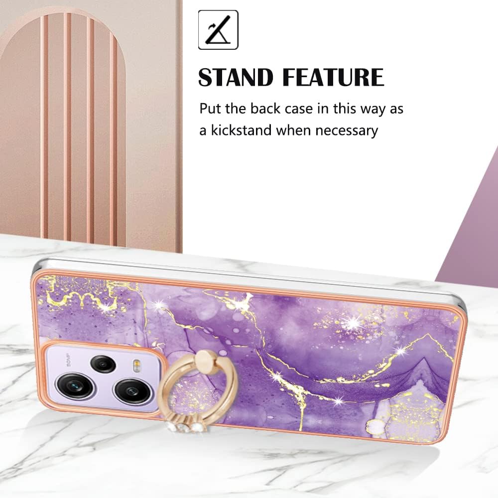 Funda delgada para Redmi Note 12 Pro 5G, funda para Xiaomi Poco X5 Pro 5G, funda de anillo brillante de moda para niñas, protección de lente de