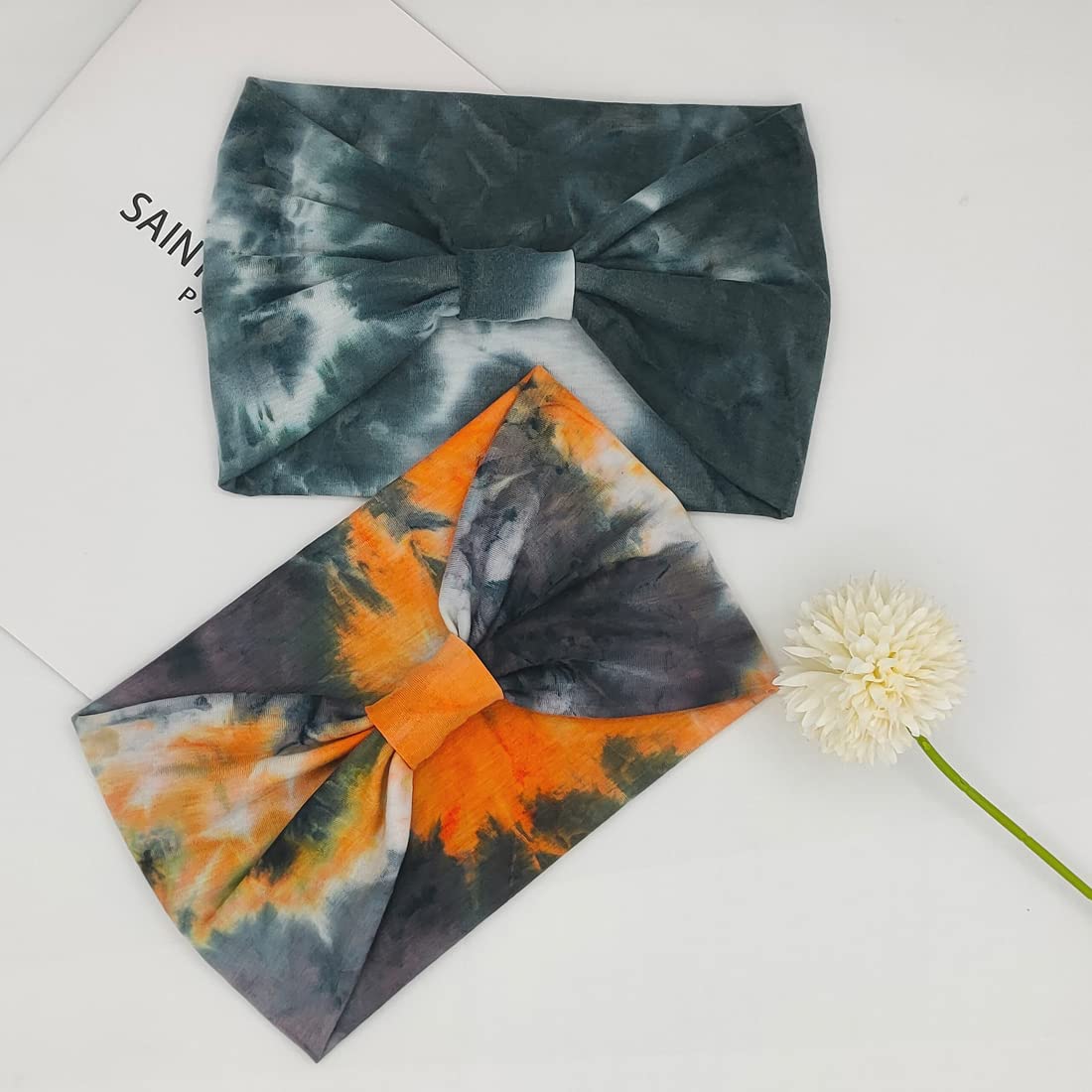 YONUF Diademas anchas para mujer, diadema anudada, diadema africana, turbante elástico, accesorios para el cabello, bandas de teñido anudado,