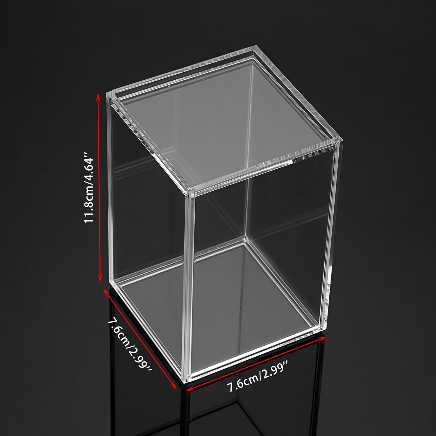 JUXYES Paquete de 2 vitrinas transparentes para mini figuras de acción, caja de exhibición de acrílico con puerta corredera, vitrina apilable cubo,
