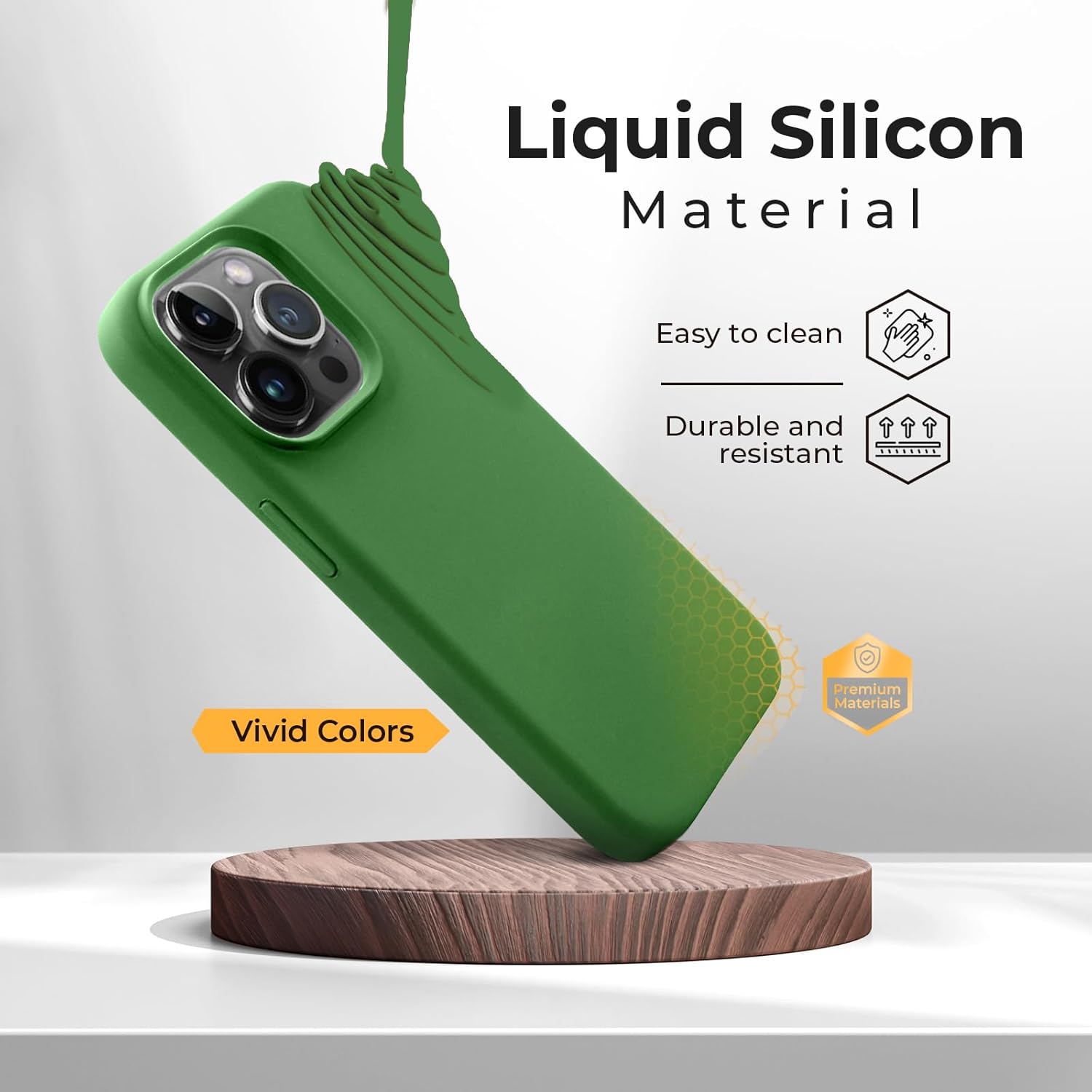 MOTIVE Funda de silicona para iPhone 15 Pro Max, funda delgada de silicona líquida para iPhone 15 Pro Max, (compatible con MagSafe), a prueba de