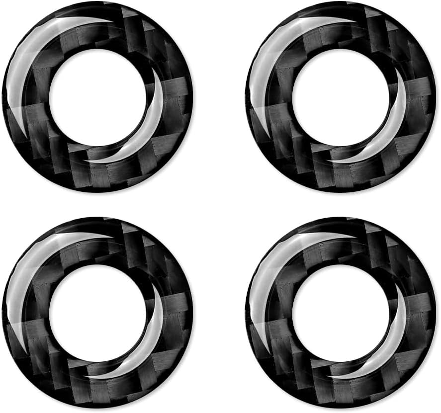 Calcomanías de anillo circular para cerradura de puerta de coche, 4 unidades, para Dodge Challenger 2008-2014, accesorios de fibra de carbono,