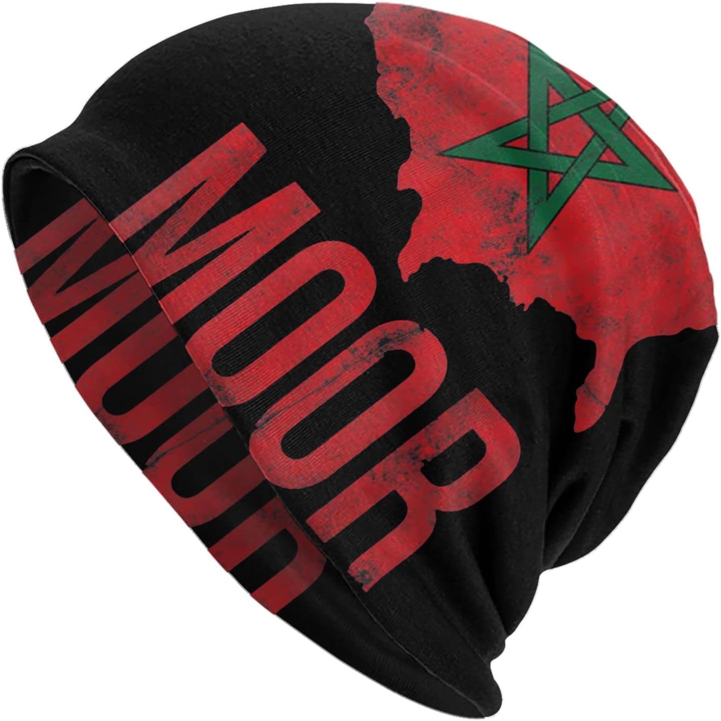 Morish American America Amexem Marroquí Beanie Sombreros Hombres Navidad Sombreros Térmicos Unisex Sombrero de Punto Negro, Negro –