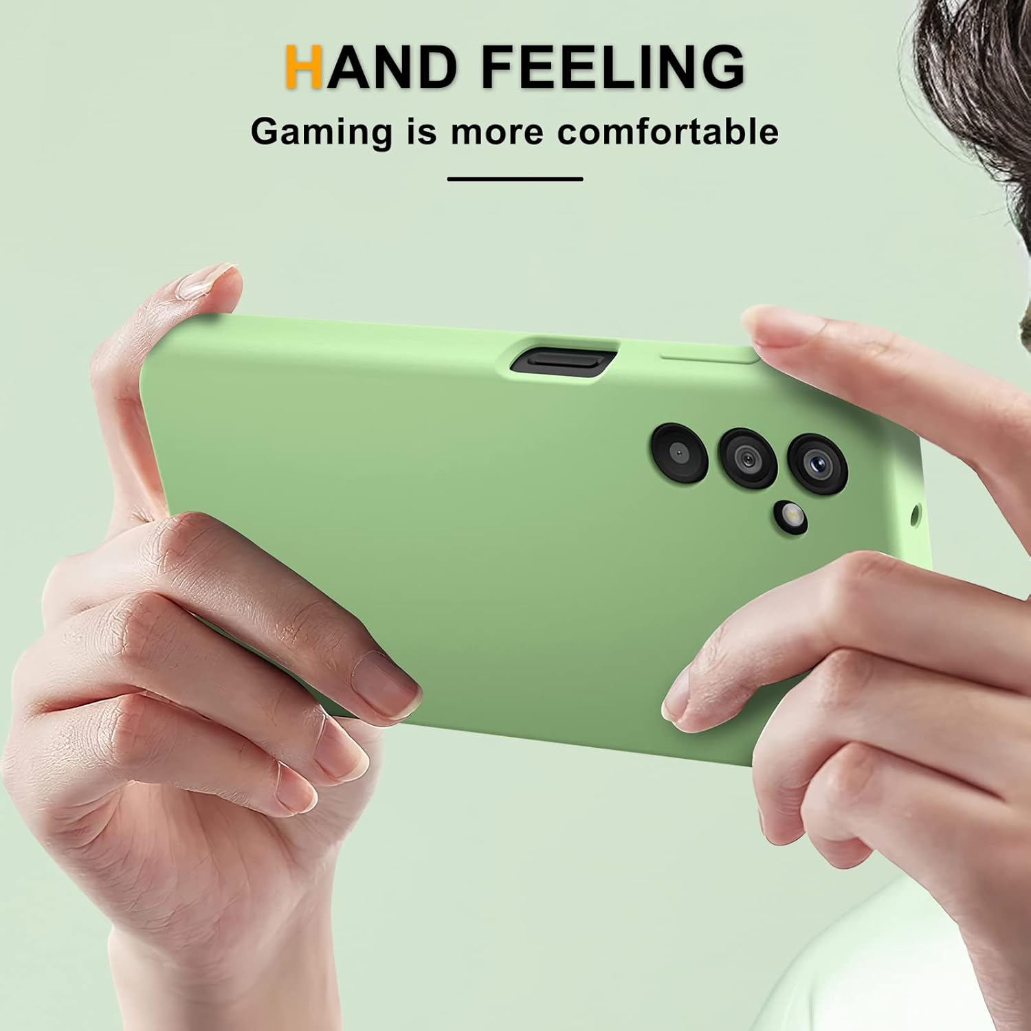 YENAPOON Funda para Samsung Galaxy A14 5G y 2 protectores de pantalla de vidrio templado, funda protectora delgada de silicona líquida a prueba de