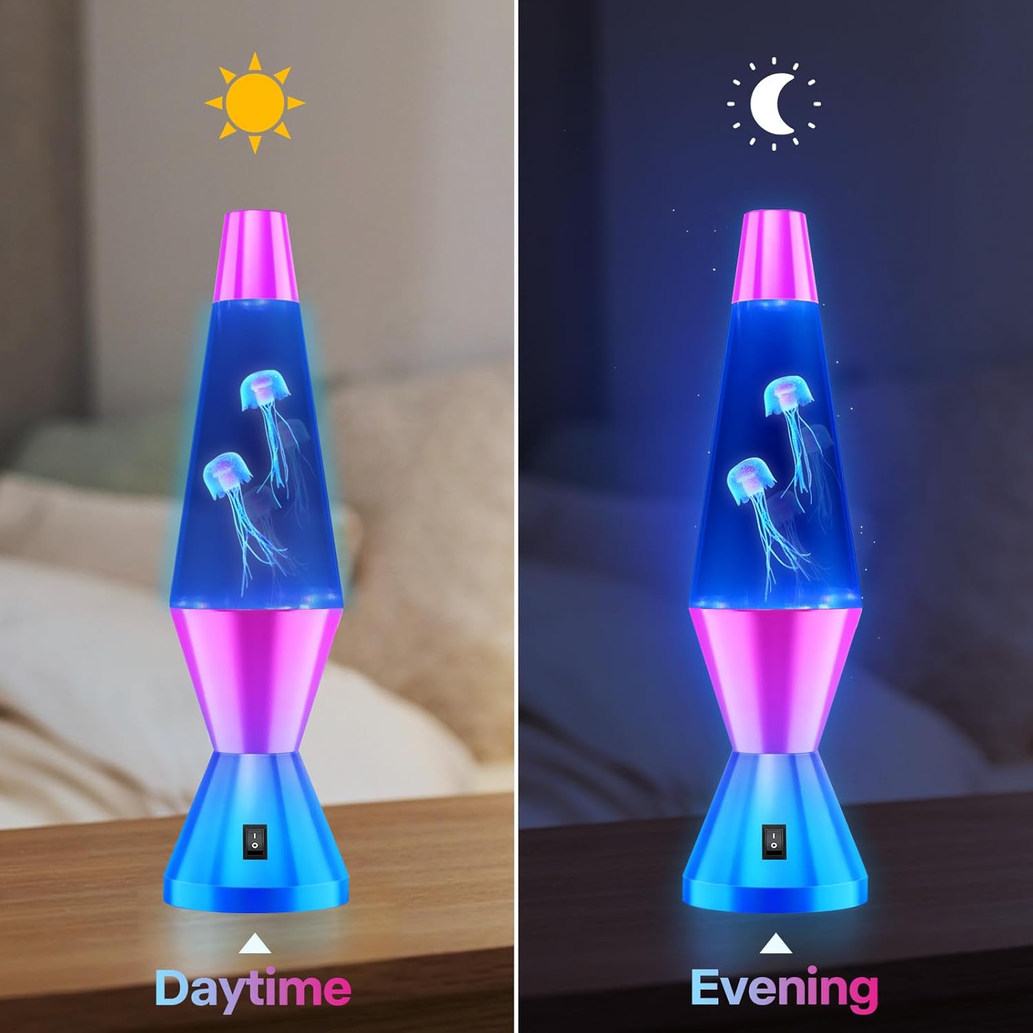 Lámpara de medusa, 7 colores cambiantes de medusas, luz nocturna para mesa de acuario, decoración del hogar, luces LED para sala de estar, oficina,
