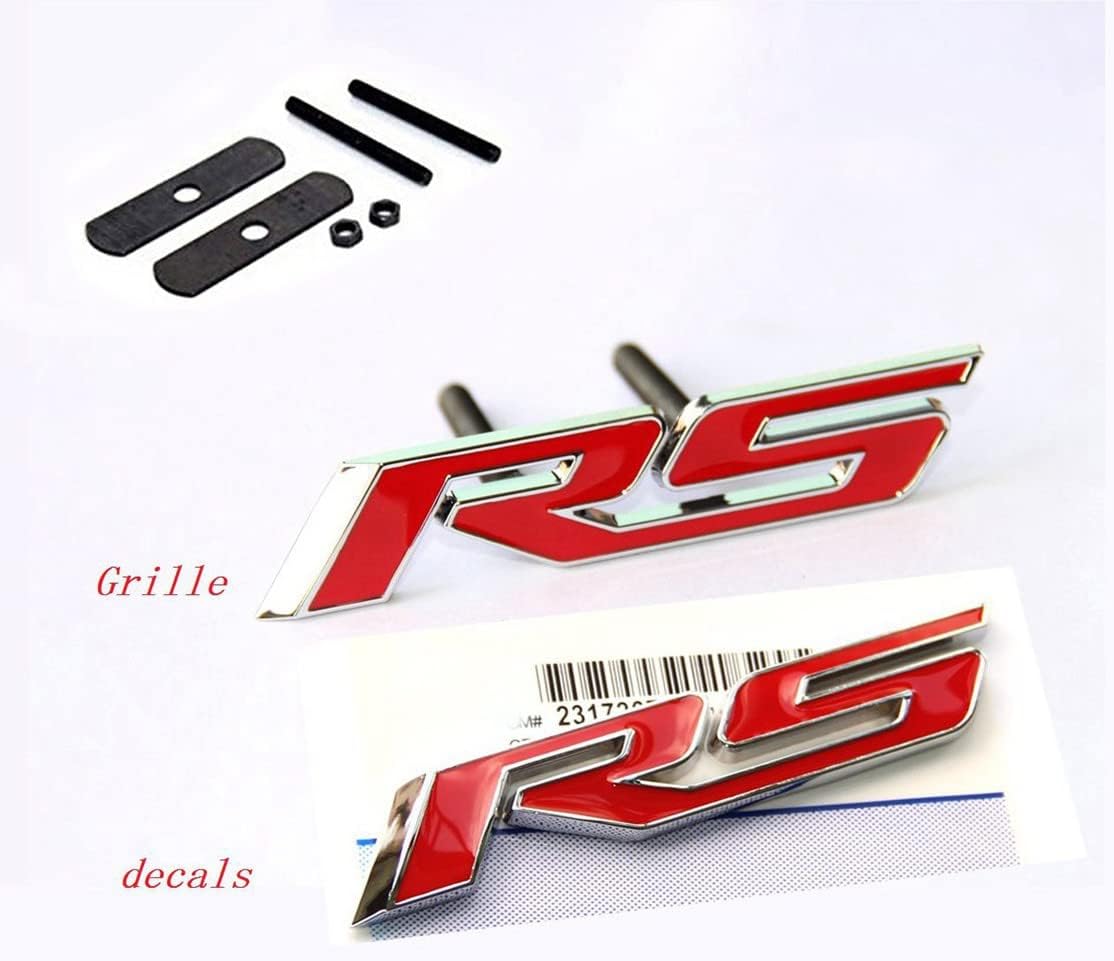 1x OEM Grille Rs con calcomanía Rs Emblema Insignia 3D Logo Allloy para Camaro Gm Series Rojo