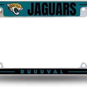 Rico Industries Marco de matrícula de fútbol de NFL de dos tonos, 12 x 6 pulgadas, cromado, para automóvil, camión, SUV Rico Industries Marco de matrícula de fútbol de NFL de dos tonos, 12 x 6 pulgadas, cromado, para automóvil, camión, SUV