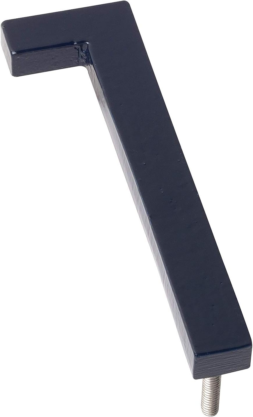 Montague Metal Products MHN-12-F-NY1-1 Números flotantes modernos de aluminio cepillado sólido, 12 pulgadas, azul marino con recubrimiento en polvo