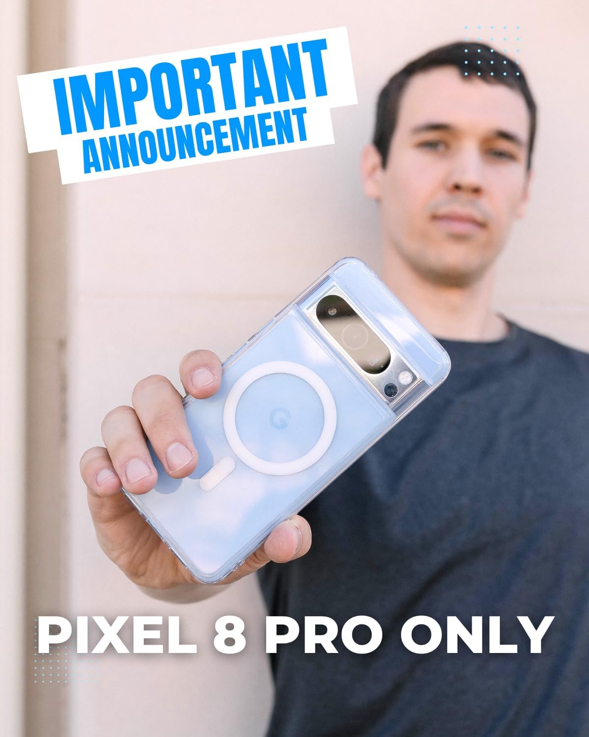 CaseBorne Funda compatible con Google Pixel 8 Pro, híbrida ultra transparente 5 en 1, antiamarilleo, magnética, con protector de pantalla y