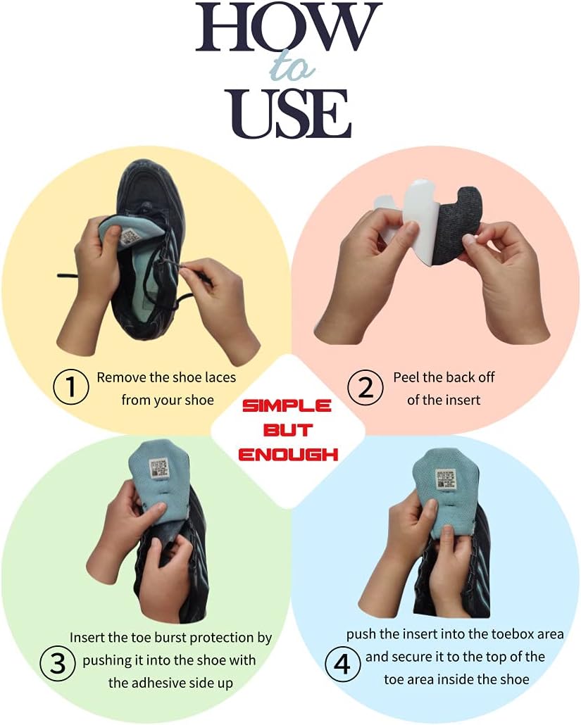 Orificio para zapato, puntera para prevención de reventones, reparación de parches autoadhesivos, protectores de arrugas, disminuyente, 2 pares