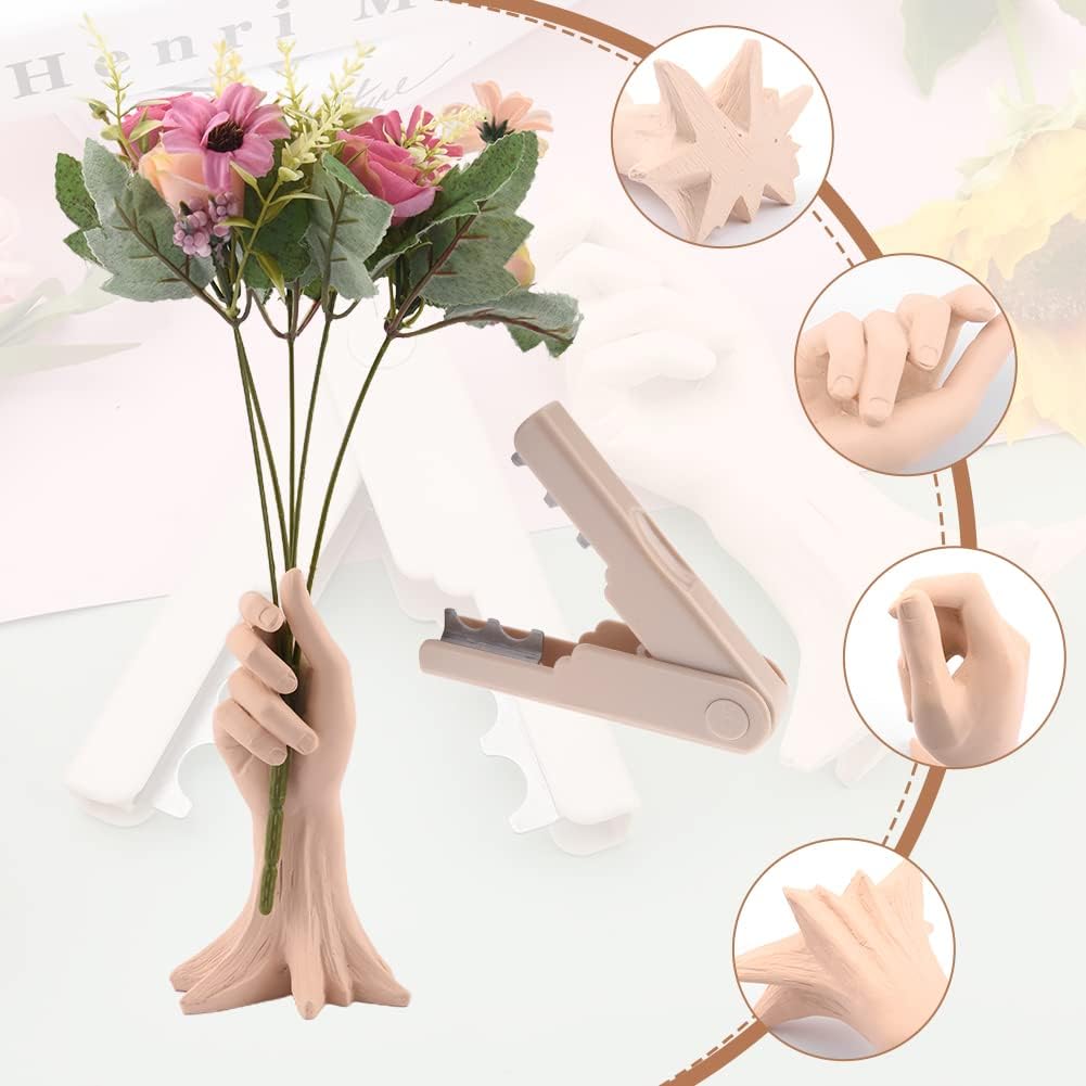 SYCOOVEN Jarrón de flores de arte moderno, jarrón de mano con herramienta peladora de espinas de hojas, rosas, removedor de espinas, contenedor de