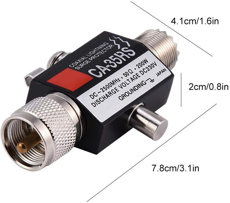 Pararrayos macho a hembra UHF conector coaxial protector contra sobretensiones, adaptador de conector coaxial CA a 35RS