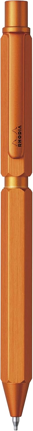 RHODIA 9340C – 3 en 1 scRipt Multipen 2 bolígrafos 0.020 in Negro y Rojo + 1 Portaminas Grafito 0.020 in – Cuerpo hexagonal en aluminio cepillado