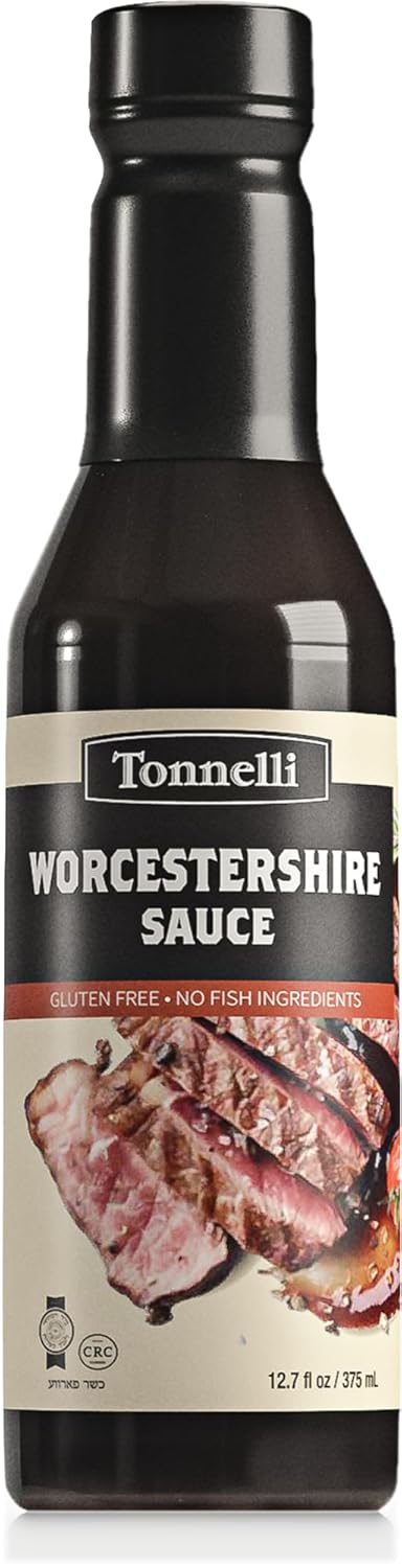 Tonnelli – Salsa Worcestershire vegana de 12.7 onzas, vegana, sin pescado, sin gluten, kosher