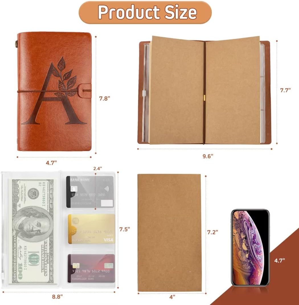 Diarios iniciales de cuero para escribir, regalos de Navidad para novio, cuaderno de viajeros personalizado, bloc de notas de lista de tareas