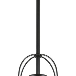 Westinghouse Lighting 6130100 Kewadin – Colgante de transición de una luz para interiores, acabado negro mate, cristal transparente Westinghouse Lighting 6130100 Kewadin – Colgante de transición de una luz para interiores, acabado negro mate, cristal transparente