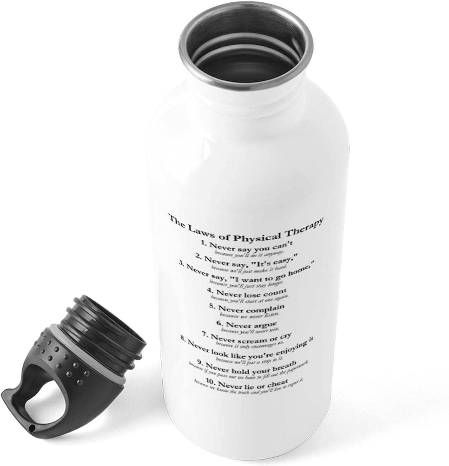 CafePress Laws Of P.T. Botella de agua inoxidable 1 botella de agua deportiva de acero inoxidable, 1.0 L (34 oz)