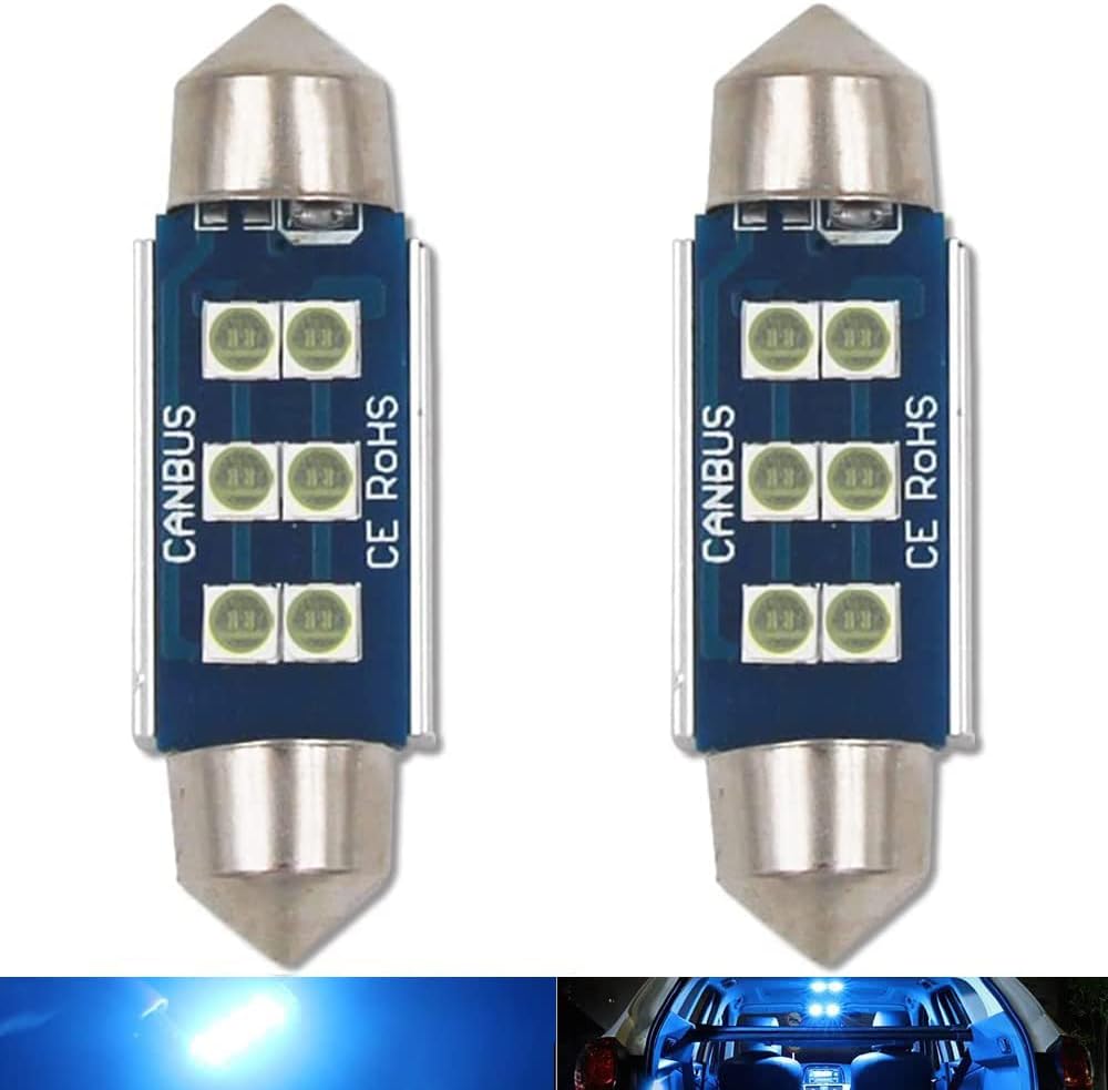 HSUN Bombilla LED Festoon C5W de 1.535 in, bombillas LED Canbus sin errores de 12 V-14 V con chip 6LED SMD3030 para interior de automóvil, cúpula de