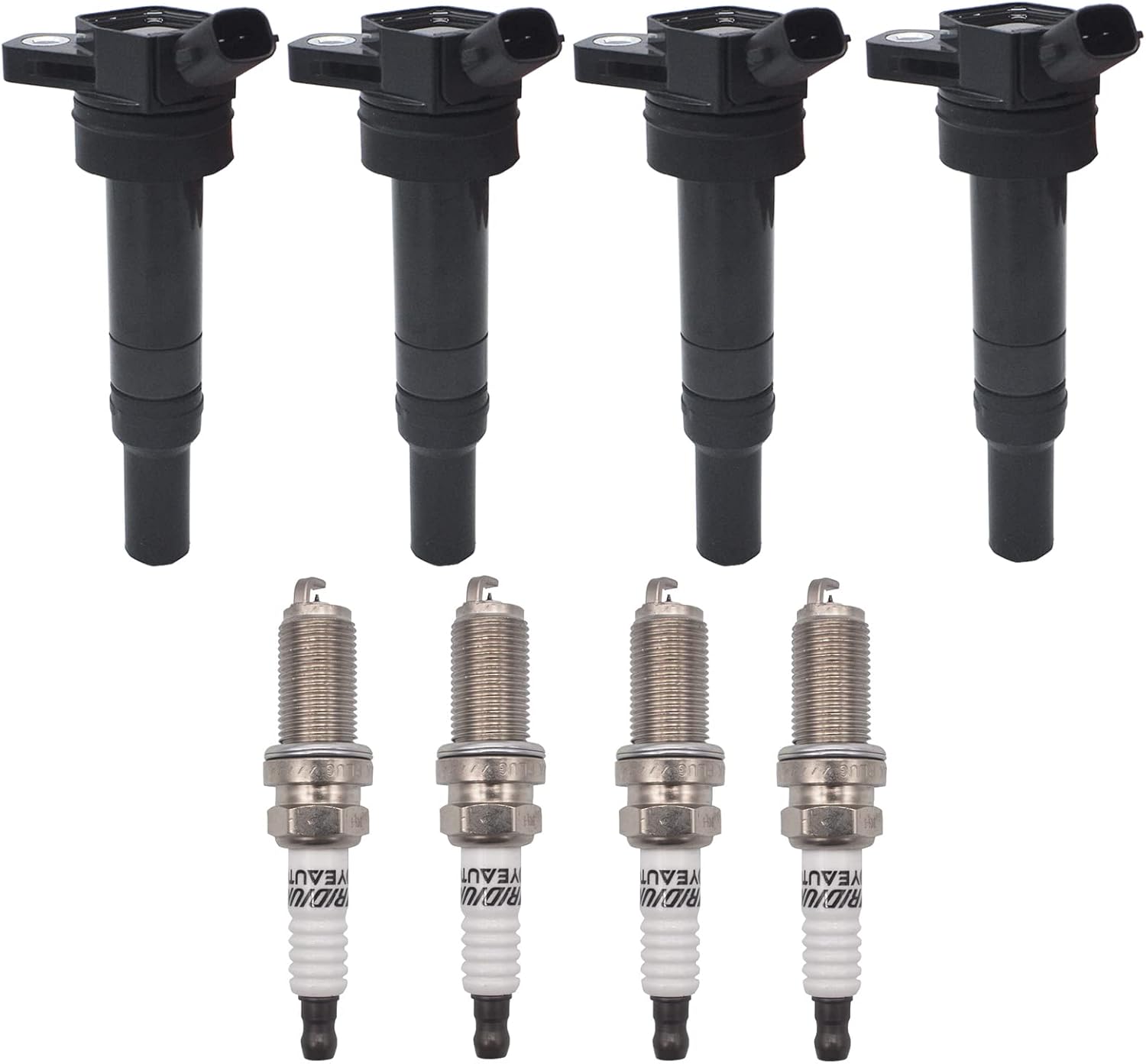 Bobina de encendido Bujía de iridio UF651 compatible con Hyundai Kia Elantra GT Coupé Tucson Forte Soul 1.8L 2.0L