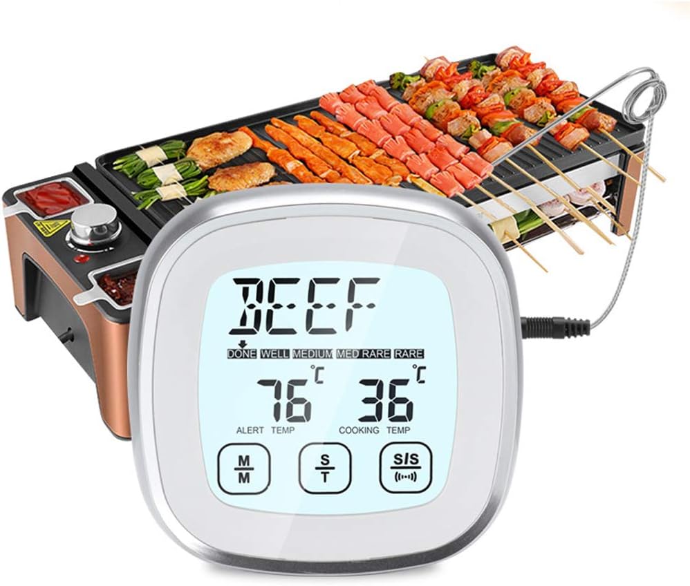 Fydun Food Thermometer Electronic Digital Touch Sc WTimer Alarm for Sugar Boiling Barbecue Food Thermometer Electronic Digital for Family
