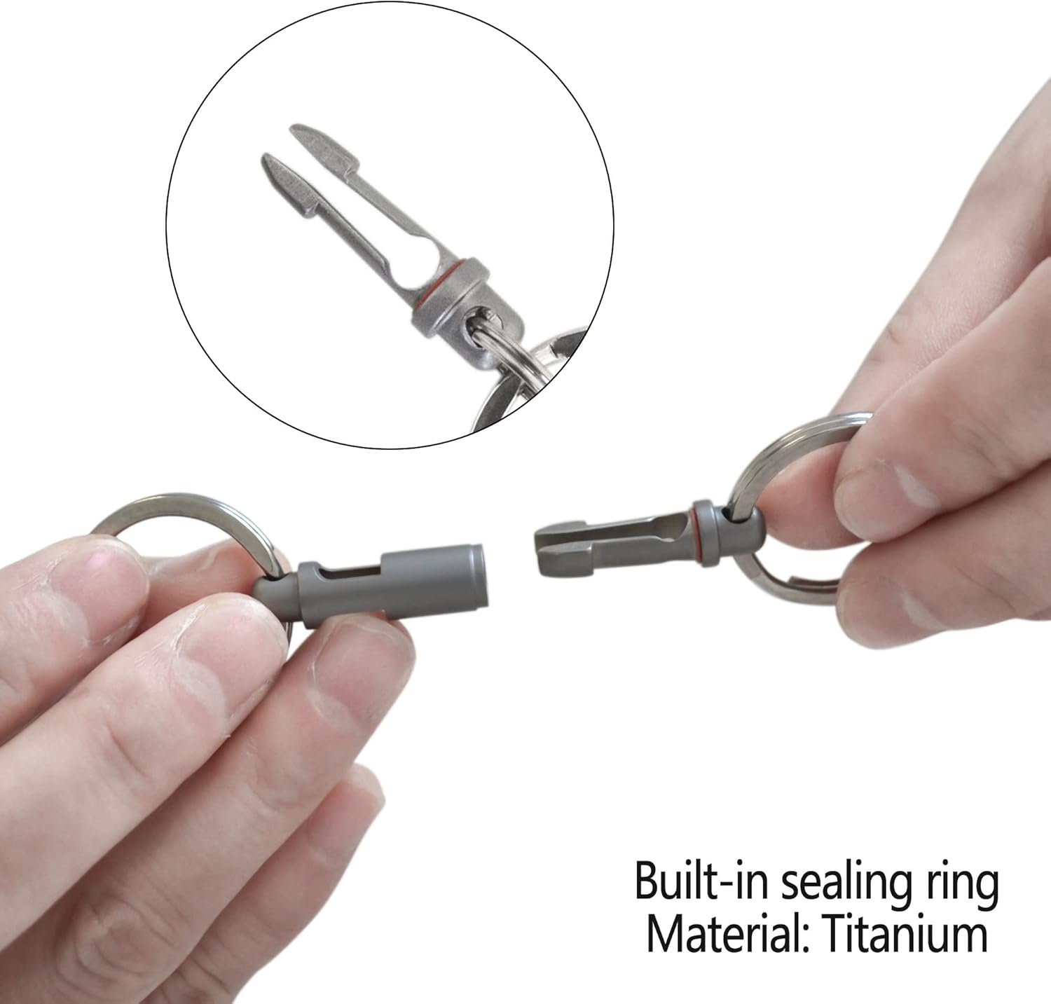 WANERSEN Llavero de titanio de liberación rápida desmontable con anillos divididos EDC Breakaway Llavero para hombres o mujeres