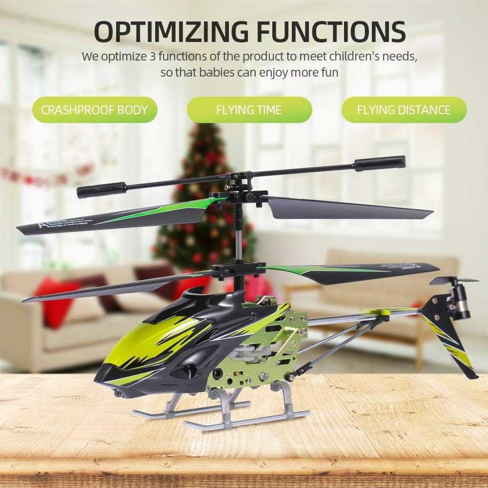 GoolRC Helicóptero a control remoto con giroscopio y luz, S929-A 3.5 canales Mini helicóptero para niños y principiantes (verde)