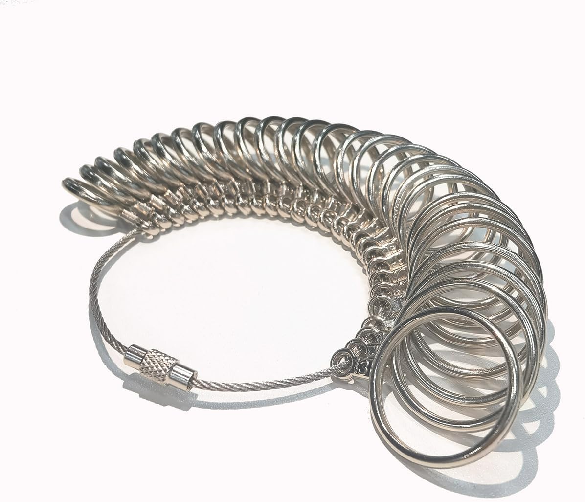 AMERICAN PHOENIX Herramienta de medición de anillo, calibre de anillo de metal con anillo de aluminio, kit de medidores de joyería para mujeres y