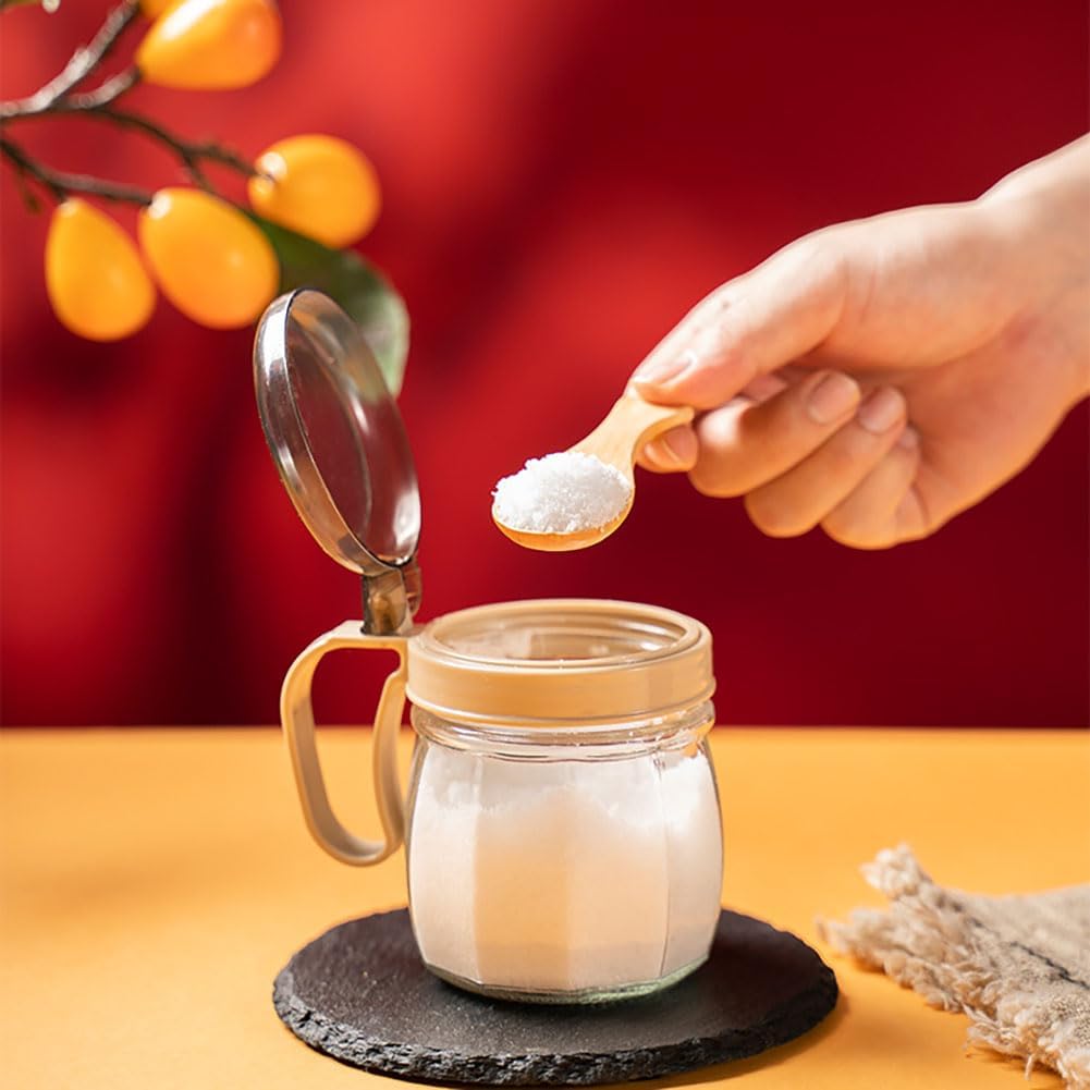 2 mini cucharas de madera con mango corto, perfecto para pequeños frascos de mermelada especias, condimentos, azúcar, miel, café, té, mostaza,