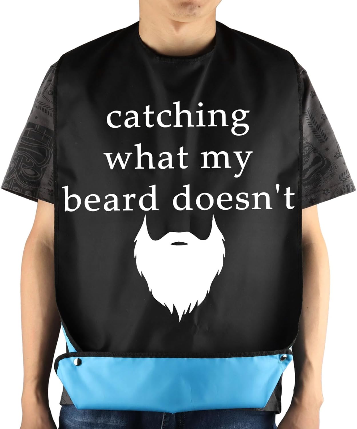 Catching What My Beard Doesn’t Baberos para adultos con atrapador de migas Bromas de mordaza Babero ajustable para comer protectores de ropa