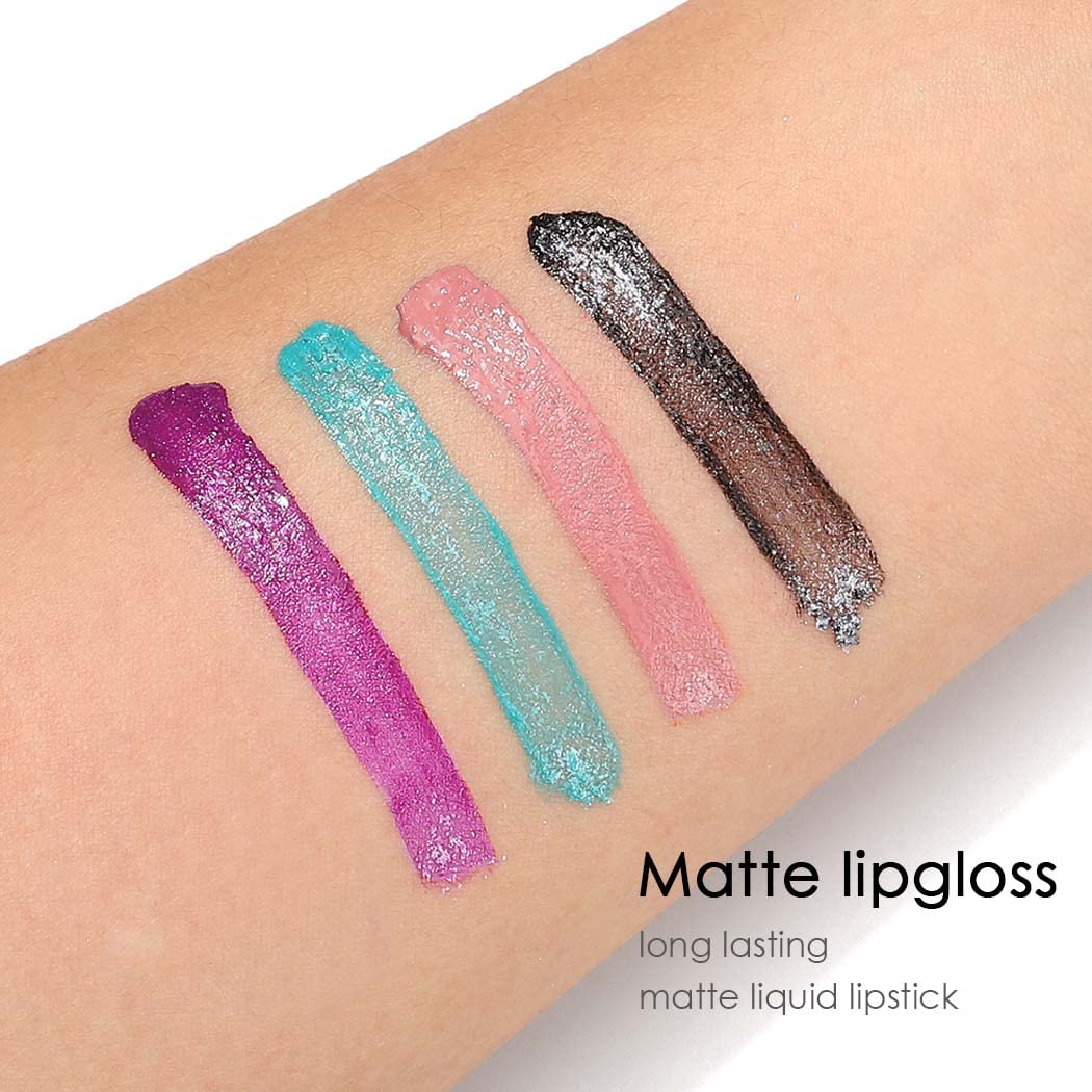 Lápiz labial líquido con purpurina mate, brillo de labios de alto pigmento, labios de fiesta, maquillaje para mujeres y niñas, paquete de 1 (nude)