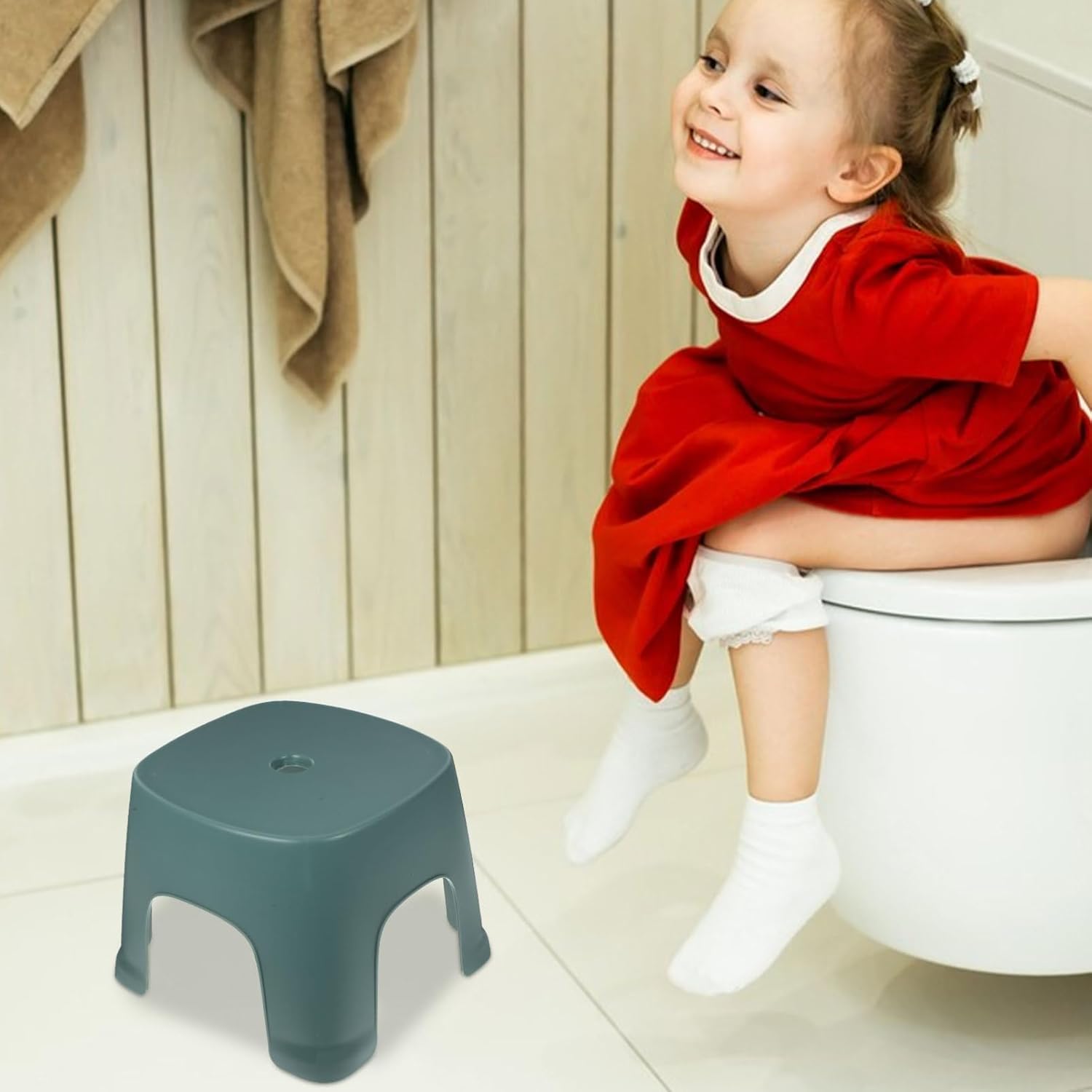 Taburete bajo de baño para niños pequeños, taburete de pie para el hogar, taburete de plástico para inodoro, taburete de baño para niños pequeños,