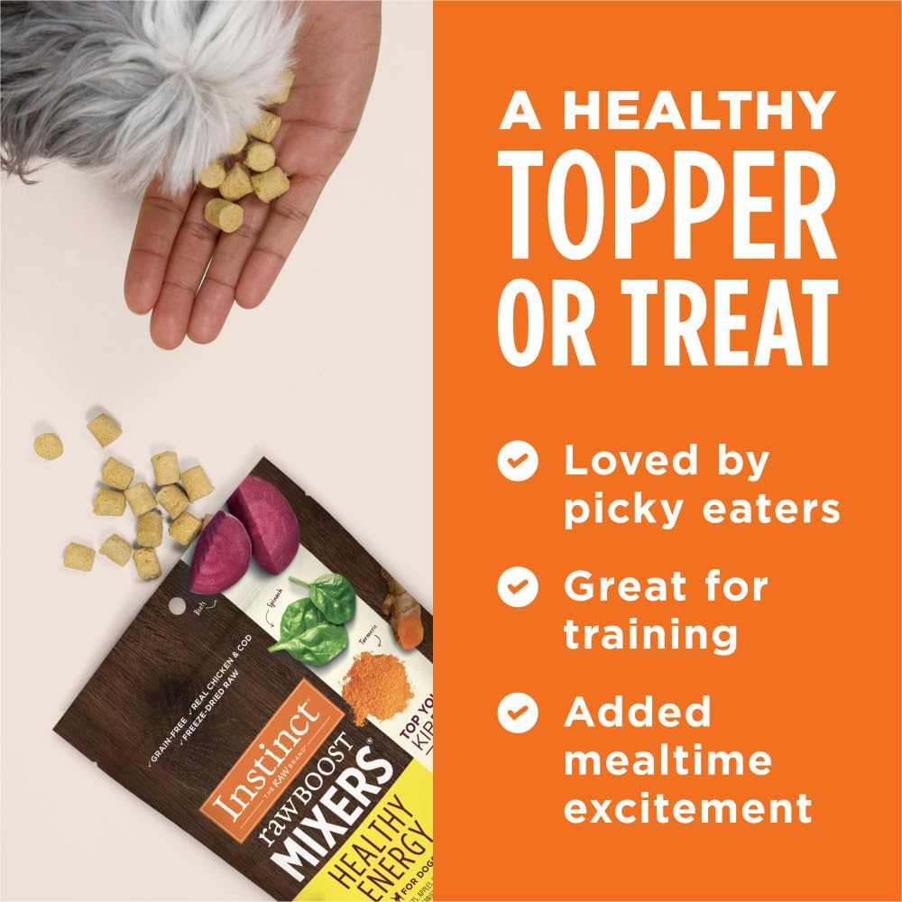 Instinct Raw Boost Mixers – Alimento crudo liofilizado para perros, sin granos, con ingredientes funcionales, 5.5 onzas (paquete de 1)