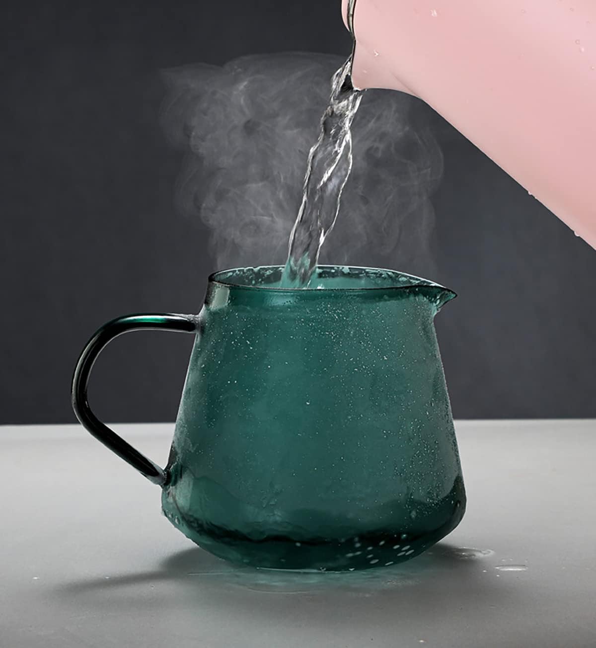 Bicuzat Cafetera de vidrio colorida para verter sobre la cafetera con asa, juego de cafetera y filtro de café, juego de filtros de olla verde de