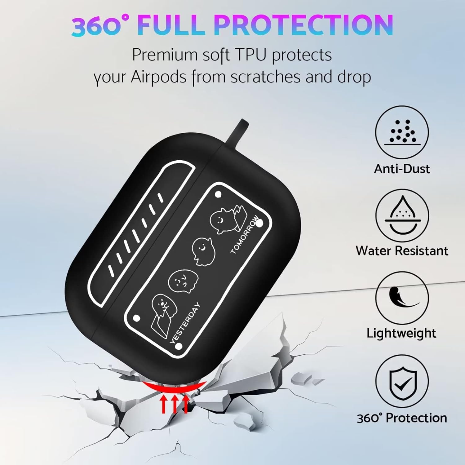 Funda para AirPods, funda para AirPods de 2 generación de 1 generación, bonita funda de TPU suave de dibujos animados, diseño elegante de anime