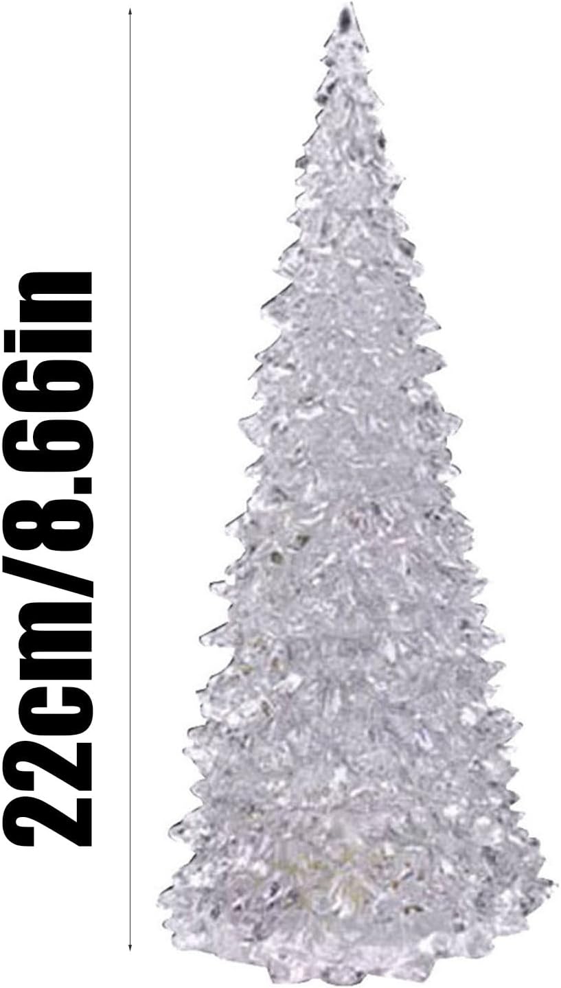 Sayoc Paquete de 3 árboles de Navidad LED acrílicos azules, juego 2023 con 7 luces que cambian de color, perfecto para decoración navideña