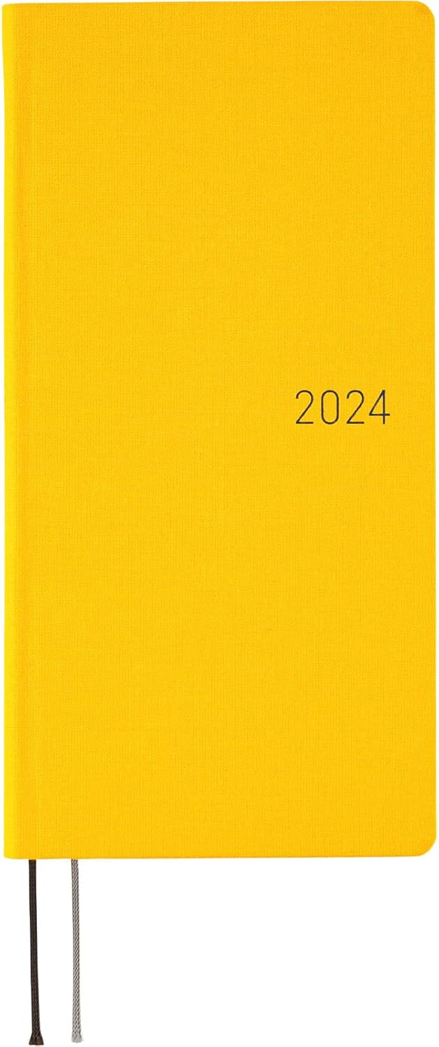 Hobonichi Techo Weeks InglésAlto y Delgado TamañoEnero 2024 Inicio Colores Poppin’ Amarillo