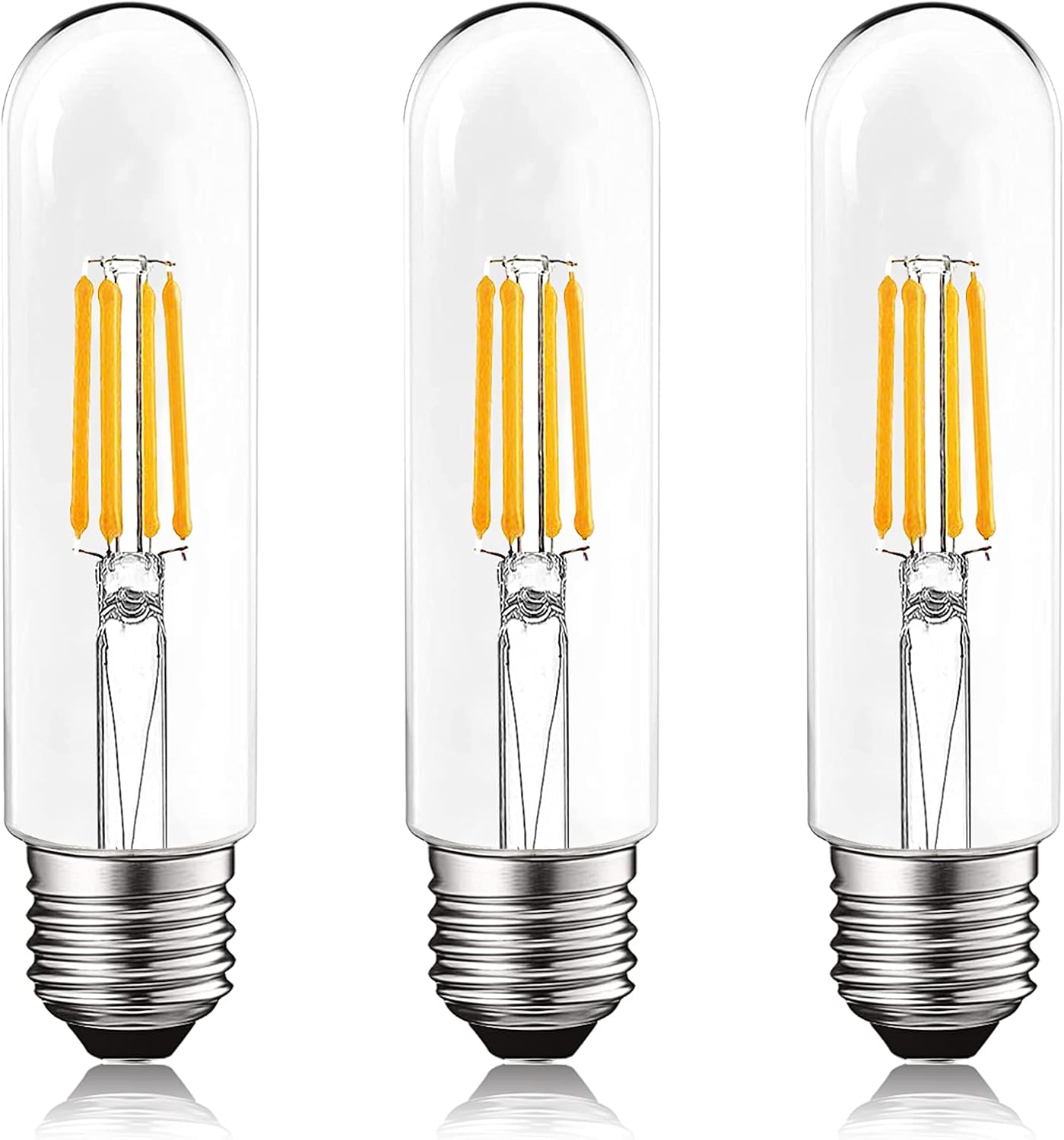 LUXRITE Bombilla LED T10, equivalente a 5 W  60 W, blanco suave de 3000 K, bombilla de filamento Edison vintage, 500 lúmenes, bombilla tubular,
