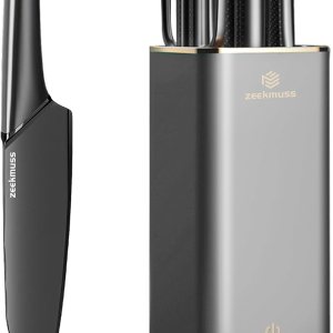 ZEEKMUSS Juego de cuchillos para cocina con bloque, juego de cuchillos de bloque de acero inoxidable de 6 piezas con afilador, tijeras de cocina, ZEEKMUSS Juego de cuchillos para cocina con bloque, juego de cuchillos de bloque de acero inoxidable de 6 piezas con afilador, tijeras de cocina,