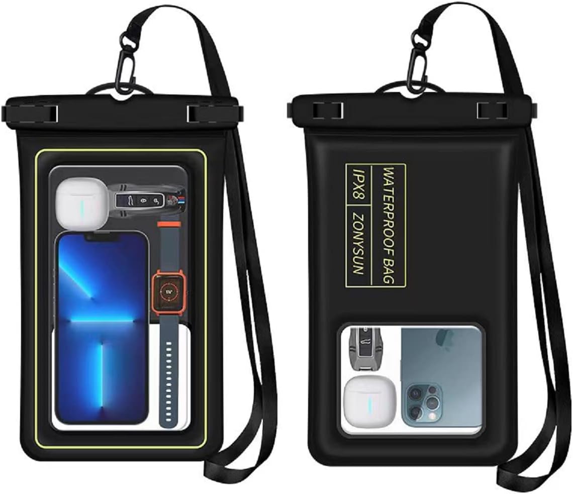 CANSHOW Floating IPX8 Phone PouchBag 2Pack XL Waterproof Cell Phone Case Dry Bags for iPhone 14 Pro Max 1312 11 Galaxy S23 UltraDetachable Lanyard