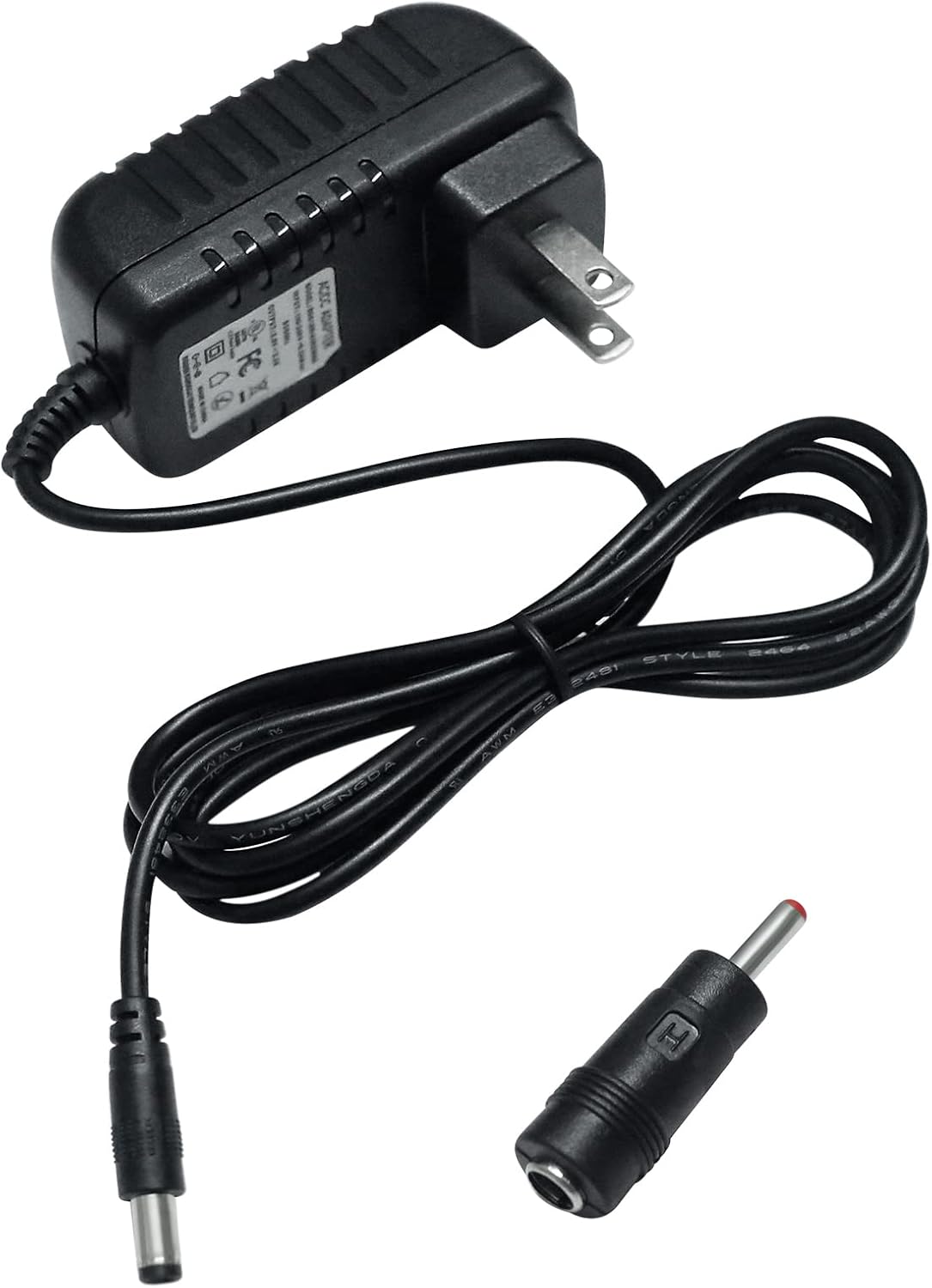 DCHAV Fuente de alimentación de 12V 1A Adaptador de CA a CC 100-240V 50-60Hz Cable de alimentación Transformador 0.217 in x 0.098 in 0.138 in x