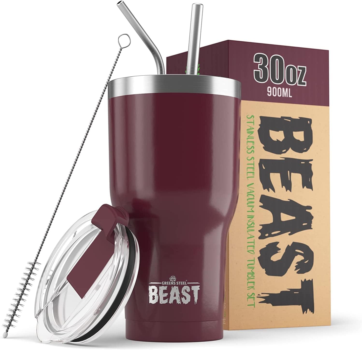 Greens Beast – Vaso de acero inoxidable con aislamiento al vacío para café, taza de hielo, doble pared, frasco de viaje