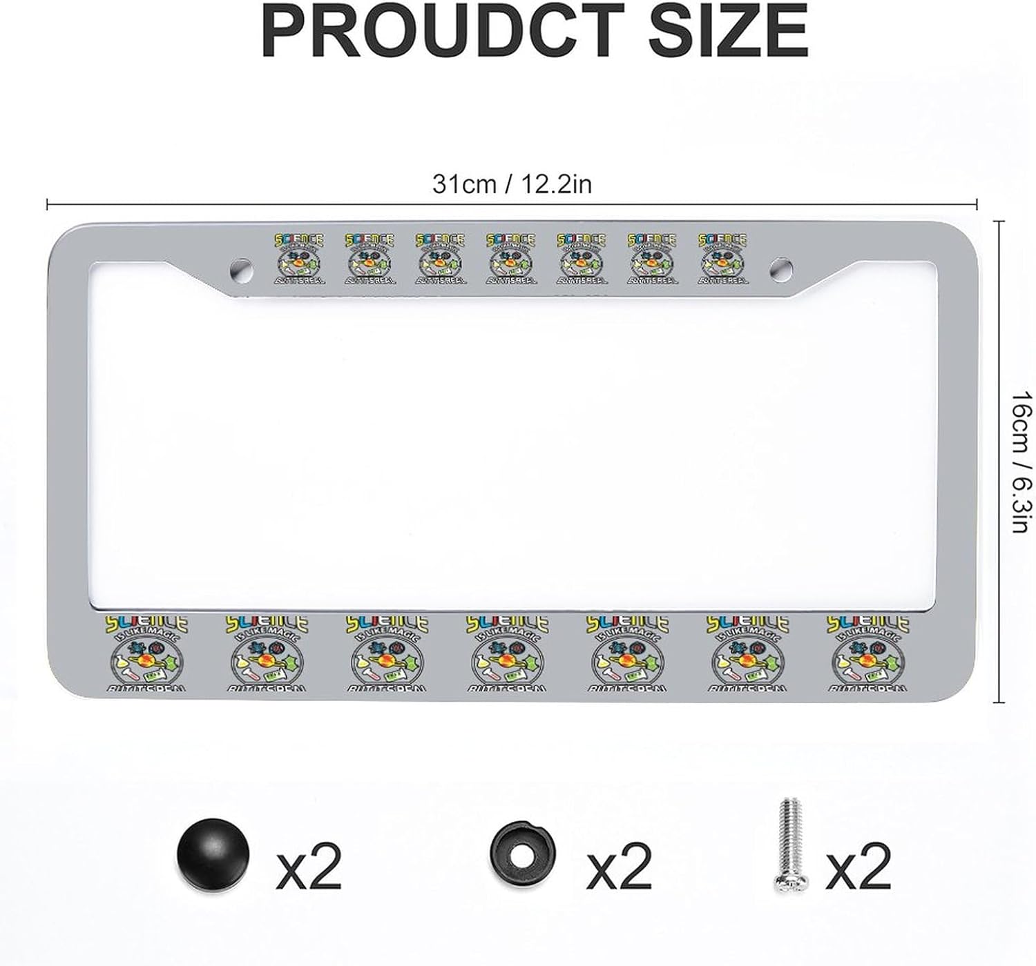 Science Like Magic License Plate Frames Personalized License Plate Holder Car Lincense Plate Cover for Men Women