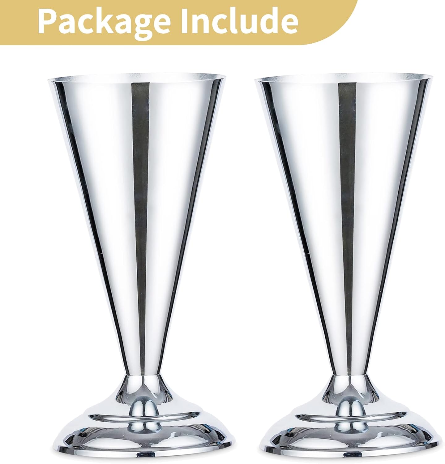 Nuptio Jarrón decorativo de metal con diseño de trompeta para flores, para bodas, centros de mesa, arreglos de flores artificiales para