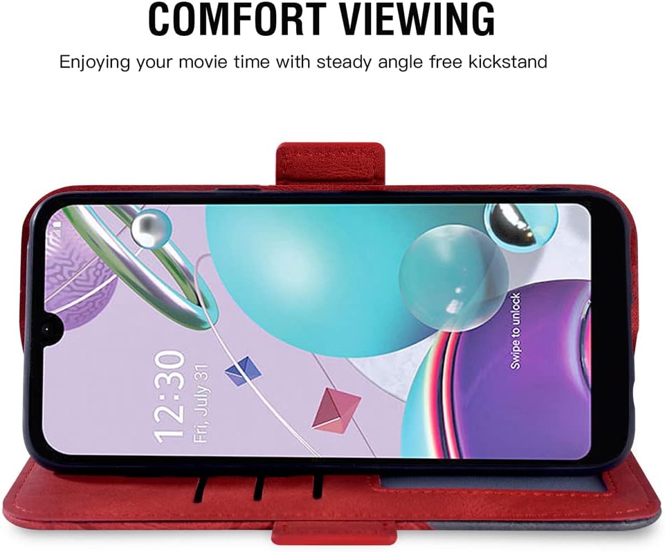 Compatible con LG Aristo 5K31Fortune 3Phoenix 5K8xTribute MonarchRisio 4 – Funda tipo cartera de vidrio templado para LGK31 Rebel K 31 31K Aristo5