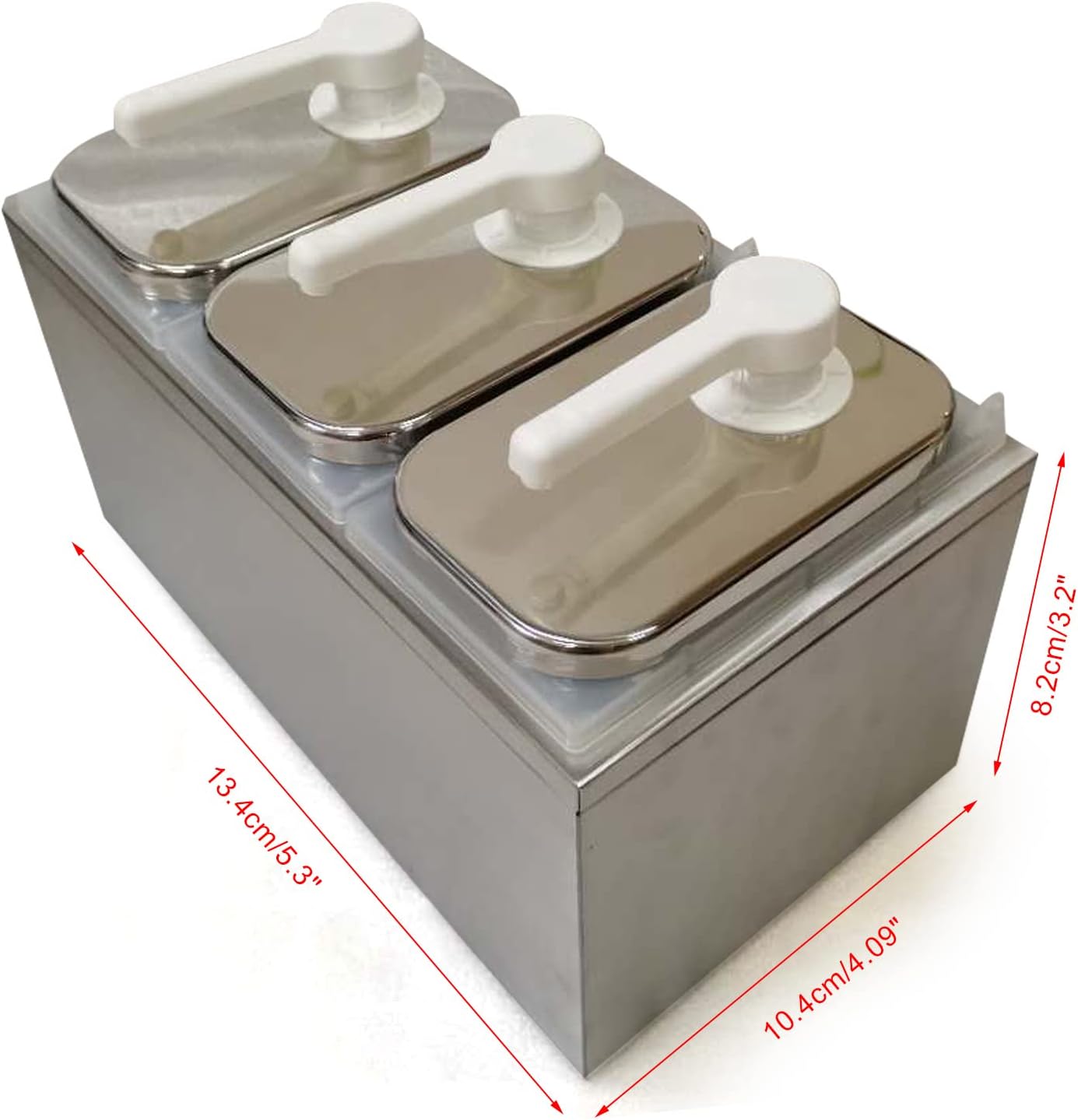 Dispensador de salsa de tres cabezales, estación de bomba de condimentos de acero inoxidable con gran capacidad, dispensador de bomba de condimentos