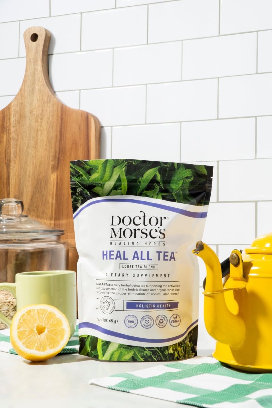 Doctor Morse’s Heal All Tea  Té de hierbas  Mezcla suelta de 7 onzas (86 porciones) sin cafeína  Formulado naturópata  Desintoxicación de cuerpo