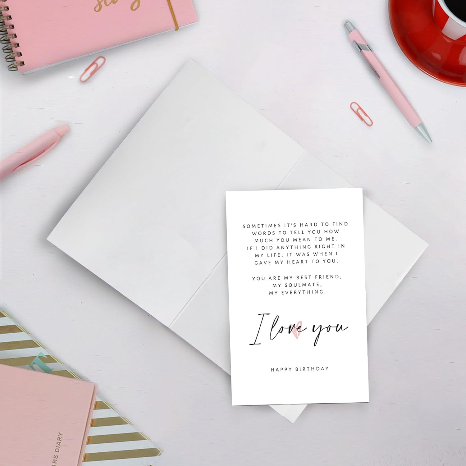 Tarjeta de poema de cumpleaños para él y ella, tarjeta de cumpleaños romántica para novio, novia, tarjeta de amor de feliz cumpleaños para pareja
