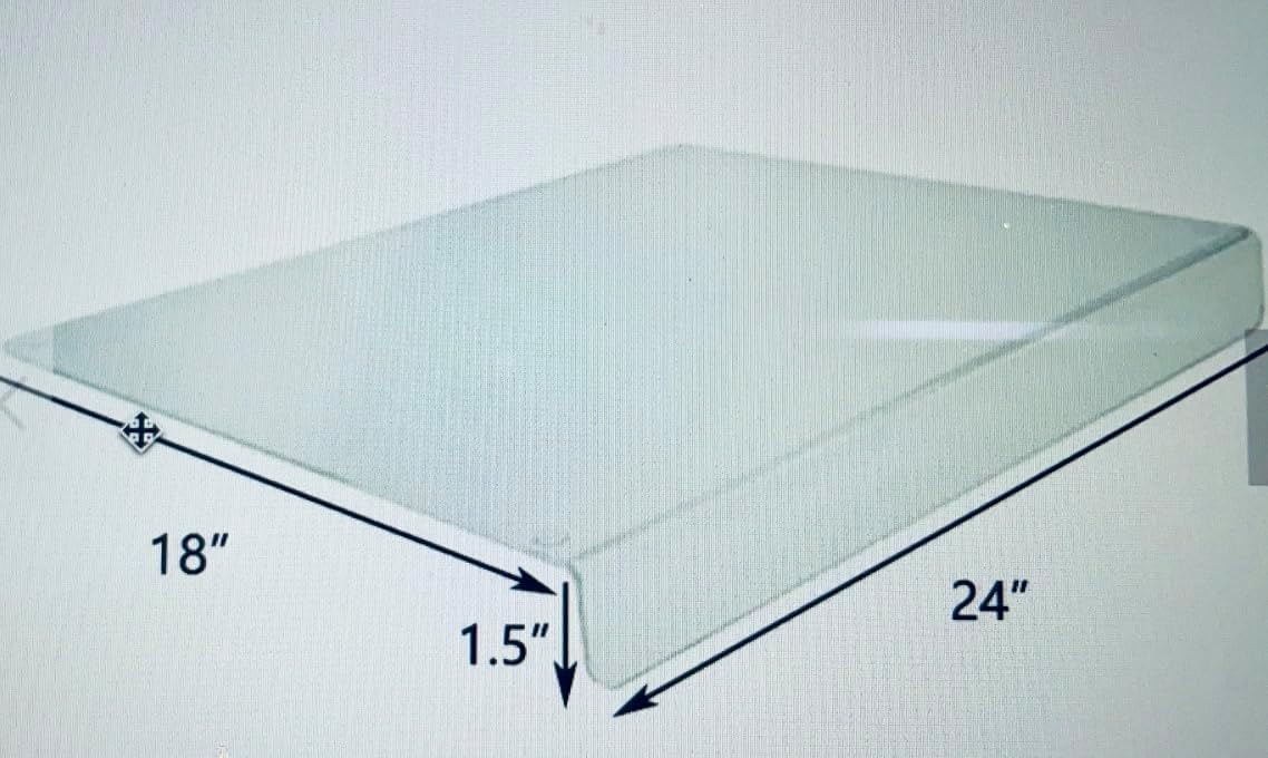 Tabla de cortar grande de acrílico transparente con borde de 18 x 24 pulgadas, diseño antideslizante para cortar verduras, frutas o panadería en el