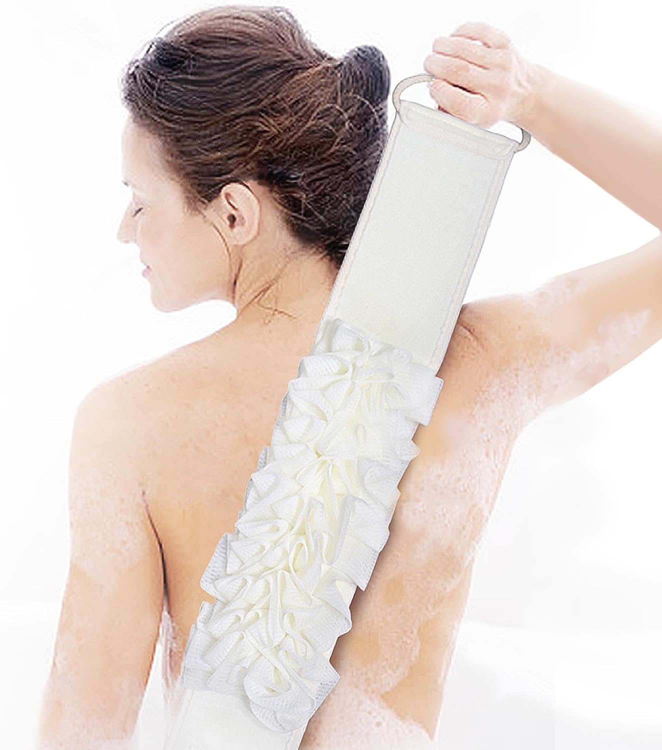1 exfoliante natural de lufa de doble cara para ducha (grande), almohadillas de esponja de lufa y esponja corporal, limpieza profunda vigoriza tu