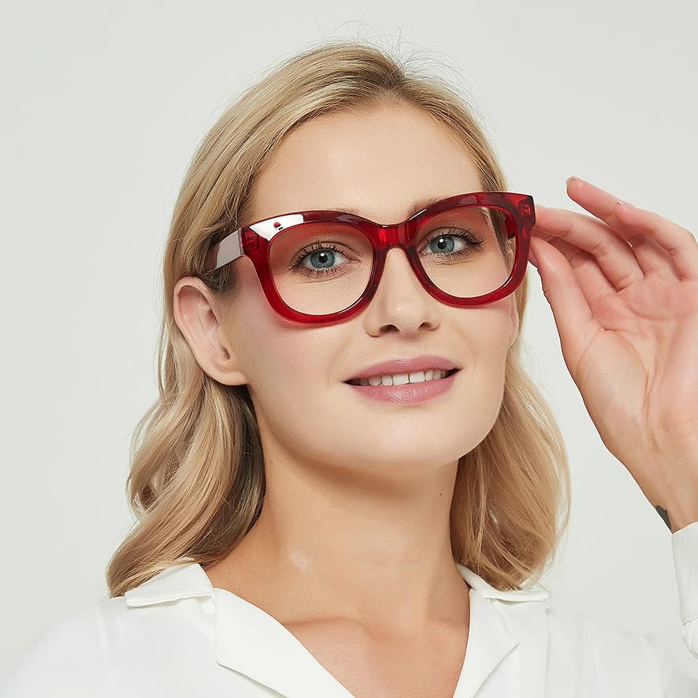 JiSoo Gafas de lectura de gran tamaño para mujeres y hombres, diseño elegante para lectores con marco grande
