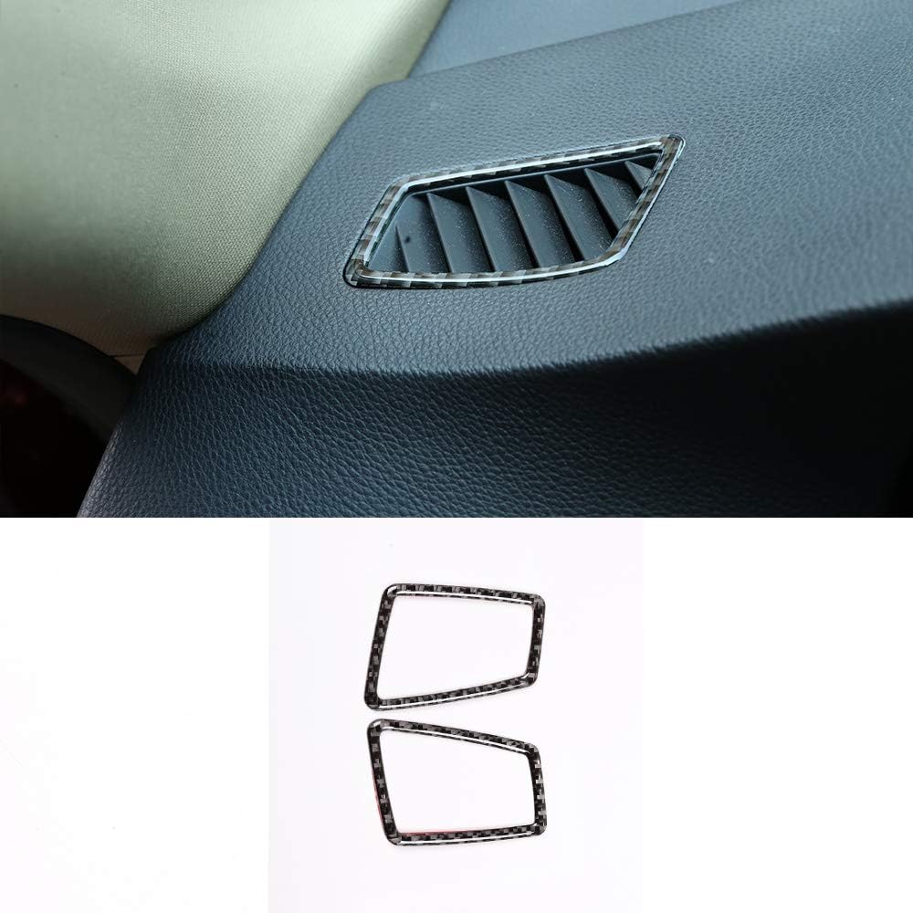 YIWANG Adhesivos de fibra de carbono real para tablero, aire acondicionado, marco de ventilación, 2 unidades, para BMW Serie 3, E90, E92, E93,